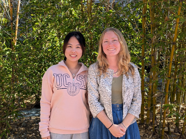 Julia and Alden at the Elings bamboo garden